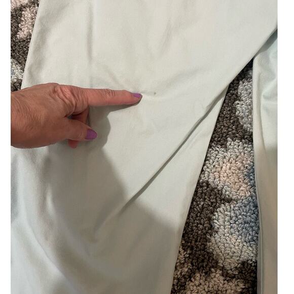 Apostrophe Womens Stretch Chino Pants Size 10 Cropped Pale Light Blue Cuffed Hem - Picture 8 of 9